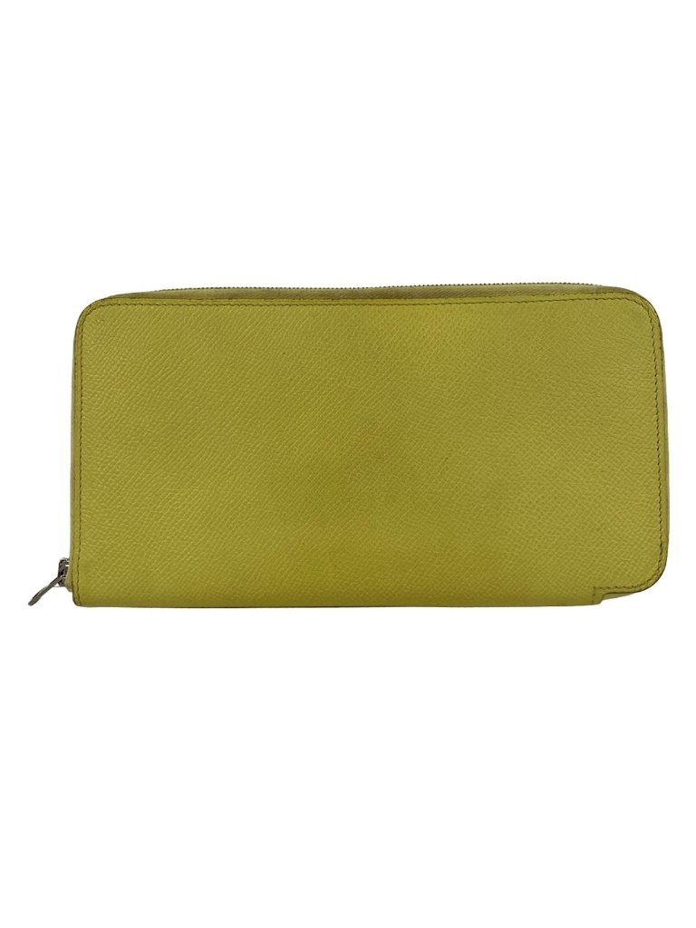 Hermes Wallet Azap Long Silk In Souffle Zip Around Silver